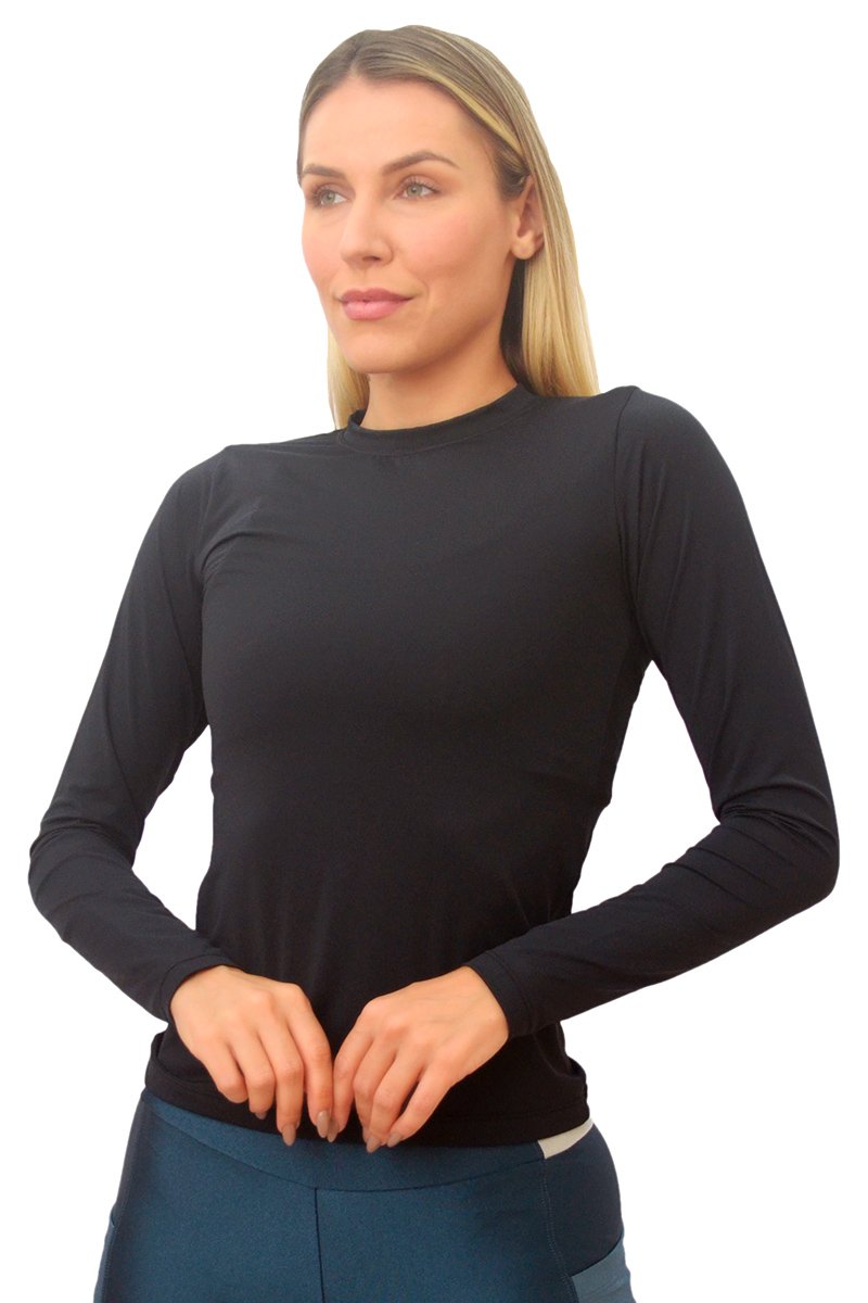 Blusa Manga Longa Blissful Preto Top Model