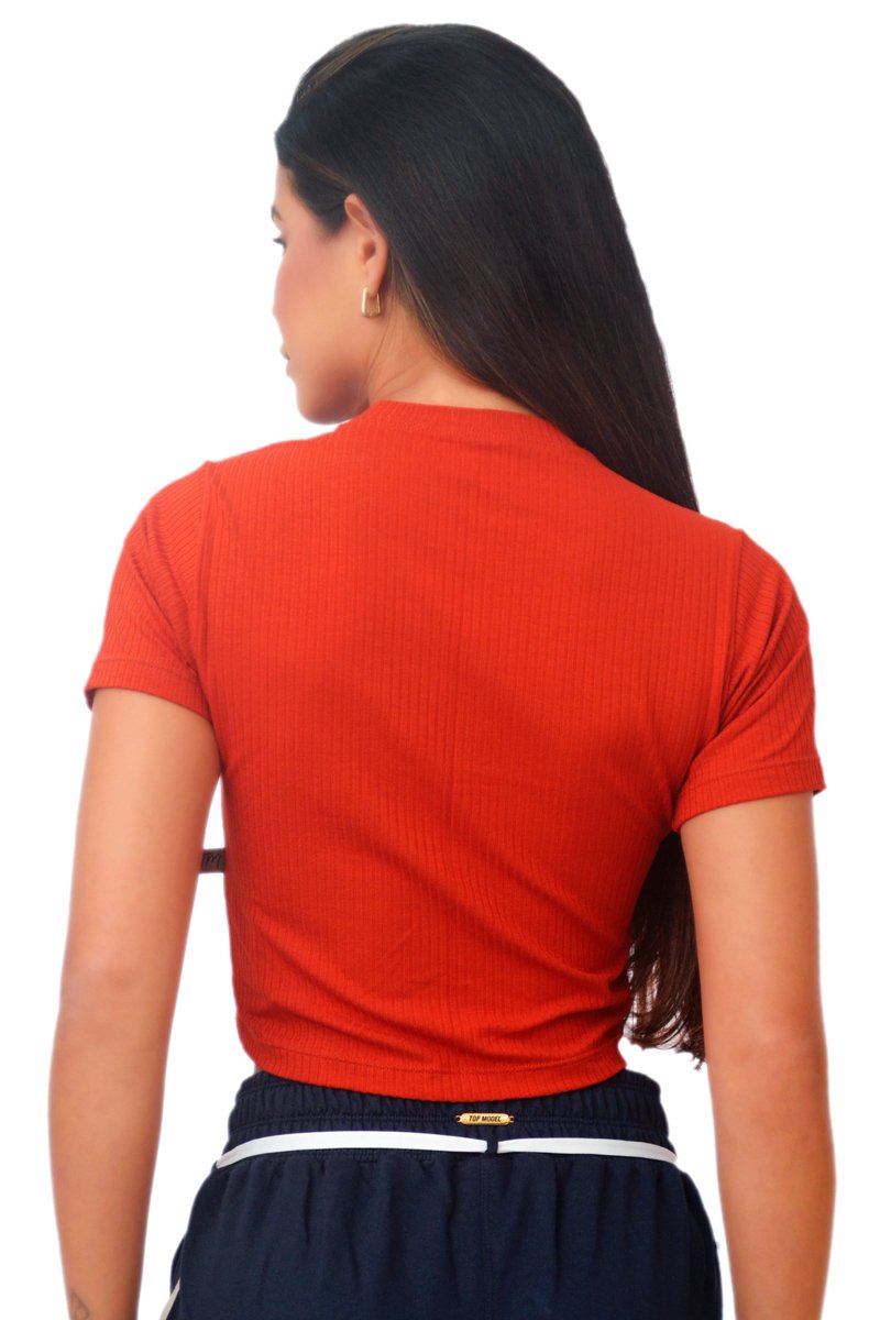 Blusa Cropped Inspire Laranja Top Model