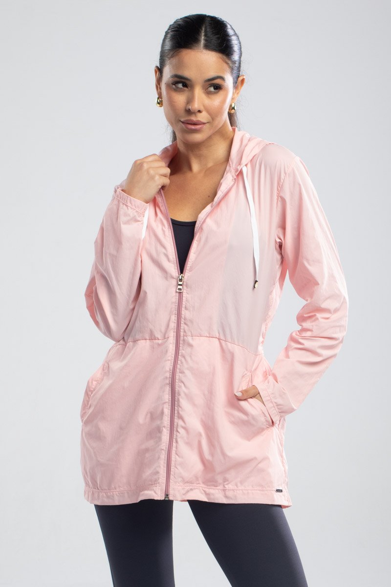 Jaqueta com Capuz Parka Astrid Rosa Top Model