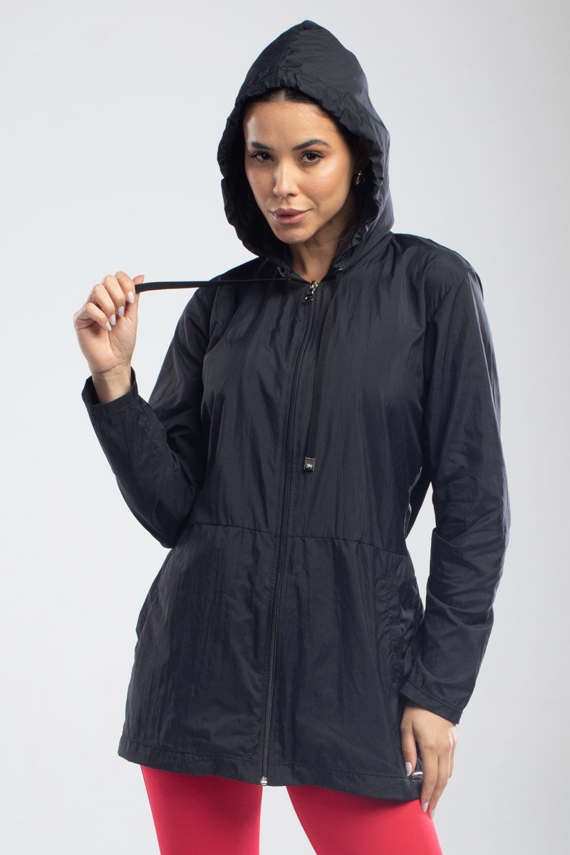Jaqueta com Capuz Parka Astrid Preto Top Model