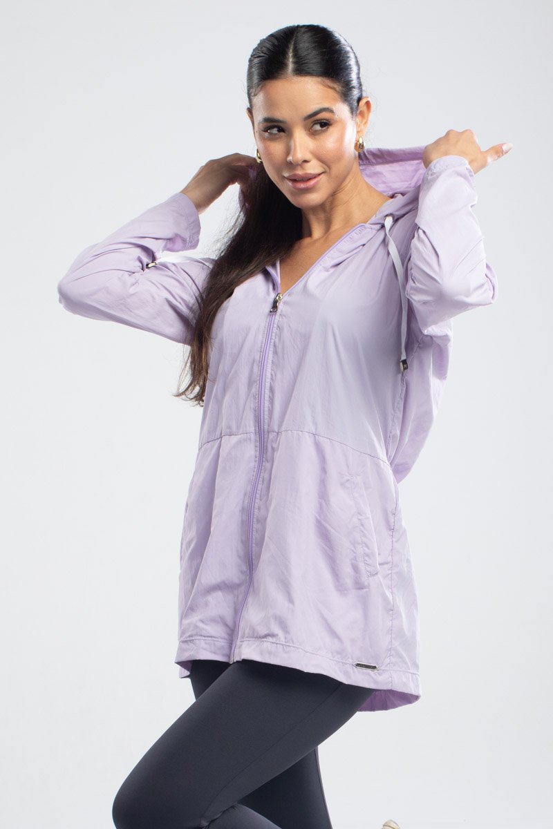 Jaqueta com Capuz Parka Astrid Lilas Top Model