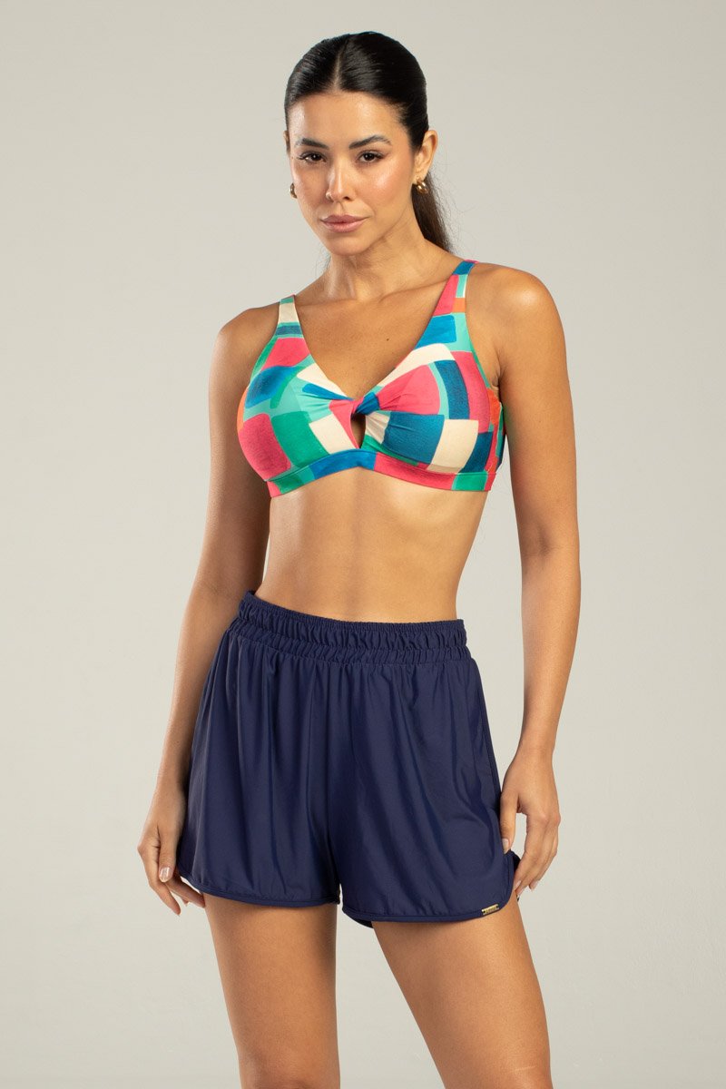 Saída De Praia Shorts Curve Azul Marinho La Playa 2026
